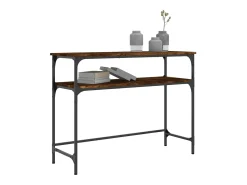 Consola de roble ahumado 100x35,5x75 cm madera de ingeniería
