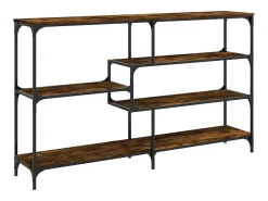 Consola de roble ahumado 160x32x95 cm madera de ingeniería