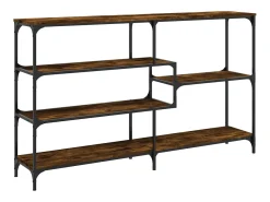 Consola de roble ahumado 160x32x95 cm madera de ingeniería