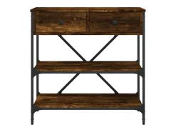 Consola de roble ahumado 75x34,5x75 cm madera de ingeniería