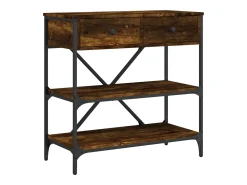 Consola de roble ahumado 75x34,5x75 cm madera de ingeniería