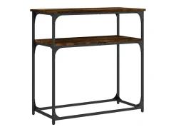 Consola de roble ahumado 75x35,5x75 cm madera de ingeniería