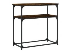 Consola de roble ahumado 75x35,5x75 cm madera de ingeniería