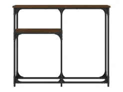 Consola de roble marrón 90x22,5x75 cm madera de ingeniería