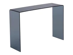 Consola de vidrio templado curvado y ahumado - Negro - ALONZO
