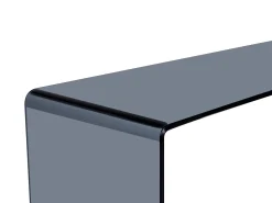 Consola de vidrio templado curvado y ahumado - Negro - ALONZO