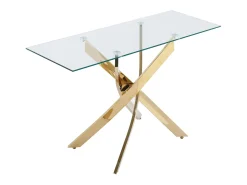 Consola en cristal templado y metal dorado - Transparente - COSIMA