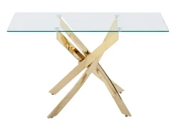 Consola en cristal templado y metal dorado - Transparente - COSIMA
