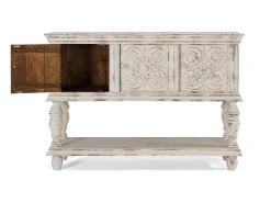 Consola en madera de mango blanco decapé