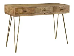 Consola en mango y metal dorado L120 cm LINIUM