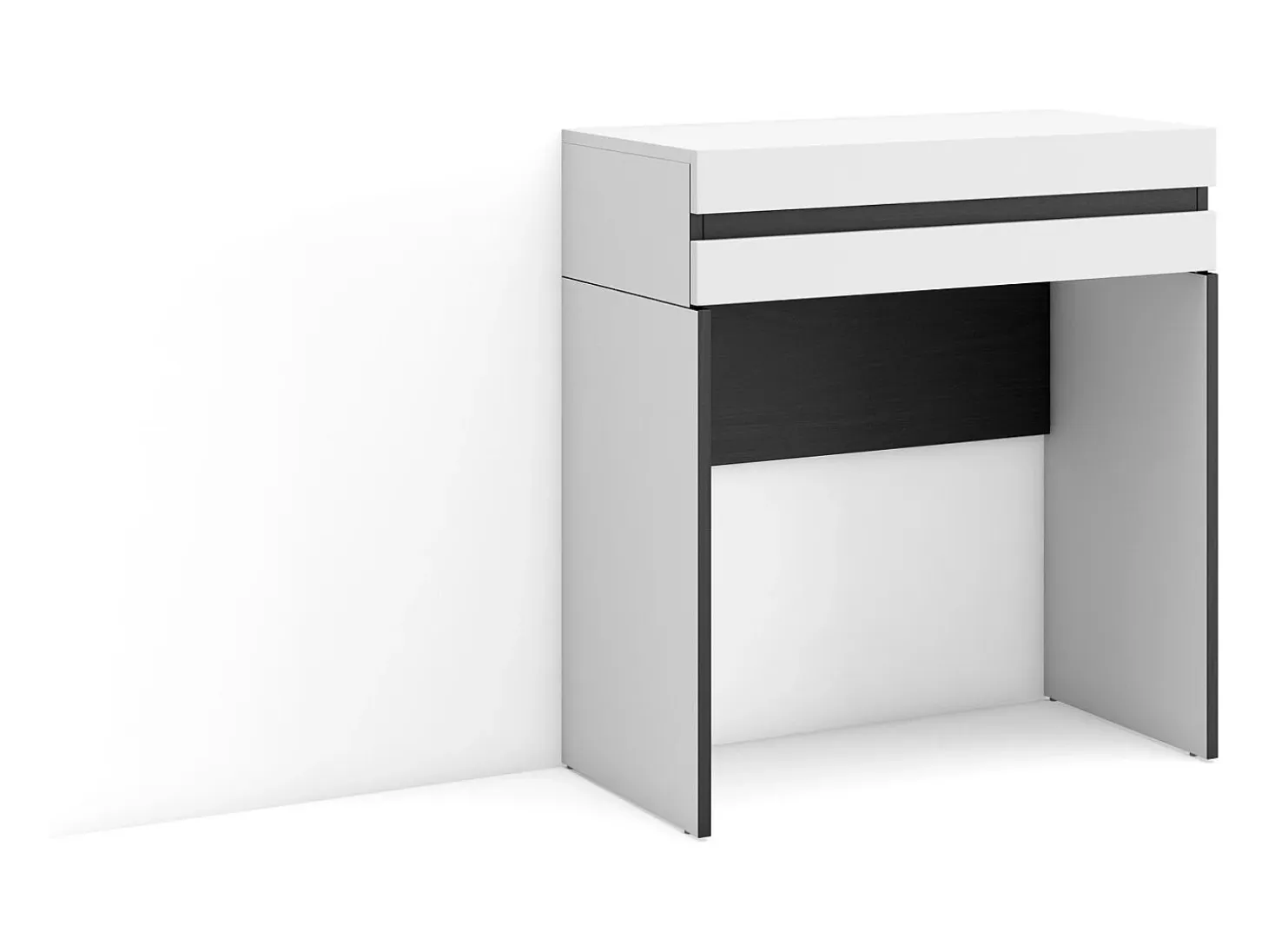 Consola entrada, 70x35x75cm, Recibidor, Con almacenamiento, Blanco