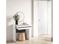 Consola entrada, 70x35x75cm, Recibidor, Con almacenamiento, Blanco