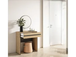 Consola entrada, 70x35x75cm, Recibidor, Con almacenamiento, Roble