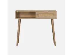 Consola estilo escandinavo con efecto madera, 100cm natural