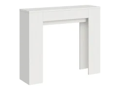 Consola extensible 90x25/181 cm Slick fresno blanco