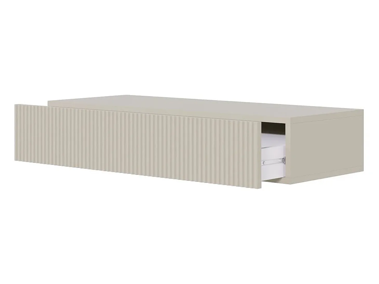 Consola flotante con cajón - Gris beige - 90 cm - VELDIO