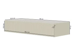 Consola flotante con cajón - Gris beige - 90 cm - VELDIO