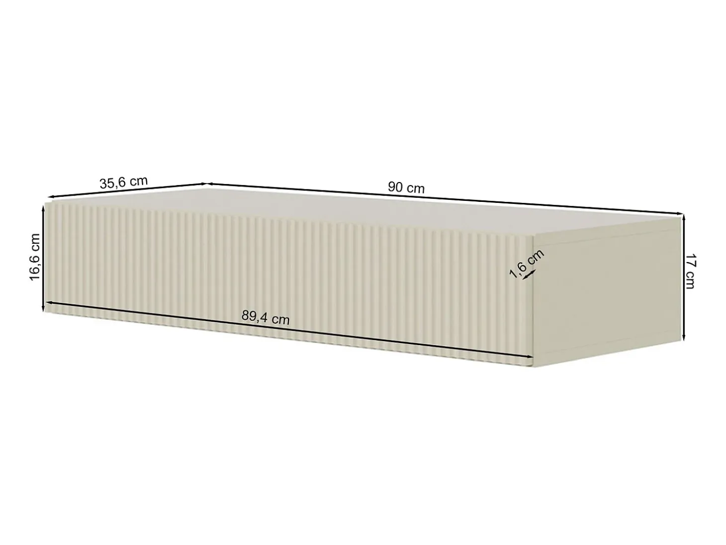 Consola flotante con cajón - Gris beige - 90 cm - VELDIO