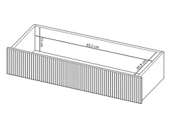 Consola flotante con cajón - Gris beige - 90 cm - VELDIO