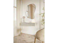 Consola flotante con cajón - Gris beige - 90 cm - VELDIO