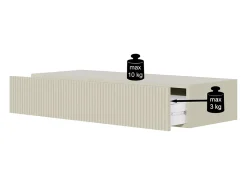 Consola flotante con cajón - Gris beige - 90 cm - VELDIO