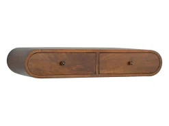 Consola flotante London de castaño Artisan Furniture, 2 cajones, marrón caramelo