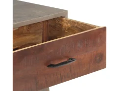 Consola gris 110x35x75 cm Madera maciza de mango en bruto