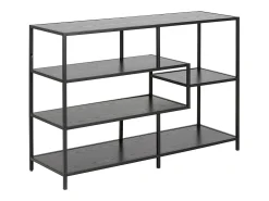 Consola industrial metal negro y madera negra L114 cm TRESCA