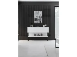 Consola Kailua Z120, Blanco|Negro, 80x120x30cm, Con puertas