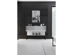Consola Kailua Z120, Blanco|Negro, 80x120x30cm, Con puertas