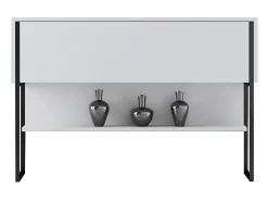 Consola Kailua Z120, Blanco|Negro, 80x120x30cm, Con puertas