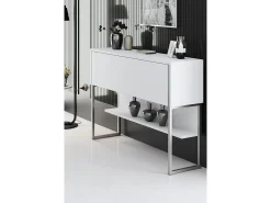Consola Kailua Z120, Blanco|Plata, 80x120x30cm, Con puertas