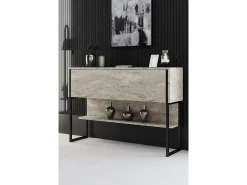 Consola Kailua Z120, Negro|De color marrón claro, 80x120x30cm, Con puertas