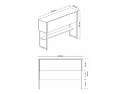 Consola Kailua Z120, Plata|De color marrón claro, 80x120x30cm, Con puertas