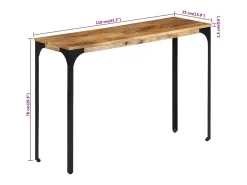 Consola marrón 110x35x76cm madera maciza de mango y hierro