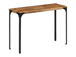Consola marrón 110x35x76cm madera maciza de mango y hierro