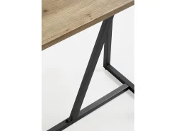 Consola metálica con sobre de madera