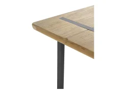 Consola metálica con sobre de madera