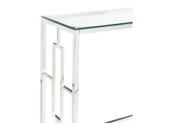 Consola moderna de cristal templado y acero cromado. CLOTILDE