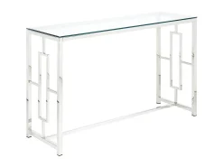Consola moderna de cristal templado y acero cromado. CLOTILDE