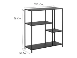 Consola moderna en metal negro L80 cm PODIUM
