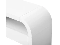 Consola moderna para recibidor - 120 x 35,5 x 76,5 cm - con 2 cajones + estante - MDF - blanco
