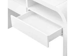 Consola moderna para recibidor - 120 x 35,5 x 76,5 cm - con 2 cajones + estante - MDF - blanco