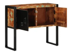 Consola multicolor 90x35x75cm madera maciza recuperada