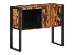 Consola multicolor 90x35x75cm madera maciza recuperada