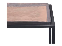 Consola pequeña en vidrio ahumado y metal negro L80 cm - IGLOO