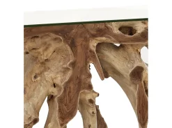 Consola Racinka raíz de teca blanqueada 135 cm
