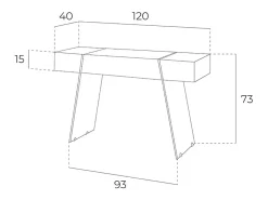 Consola rectangular madera gris, nogal y cristal templado 3029 ANGEL CERDA