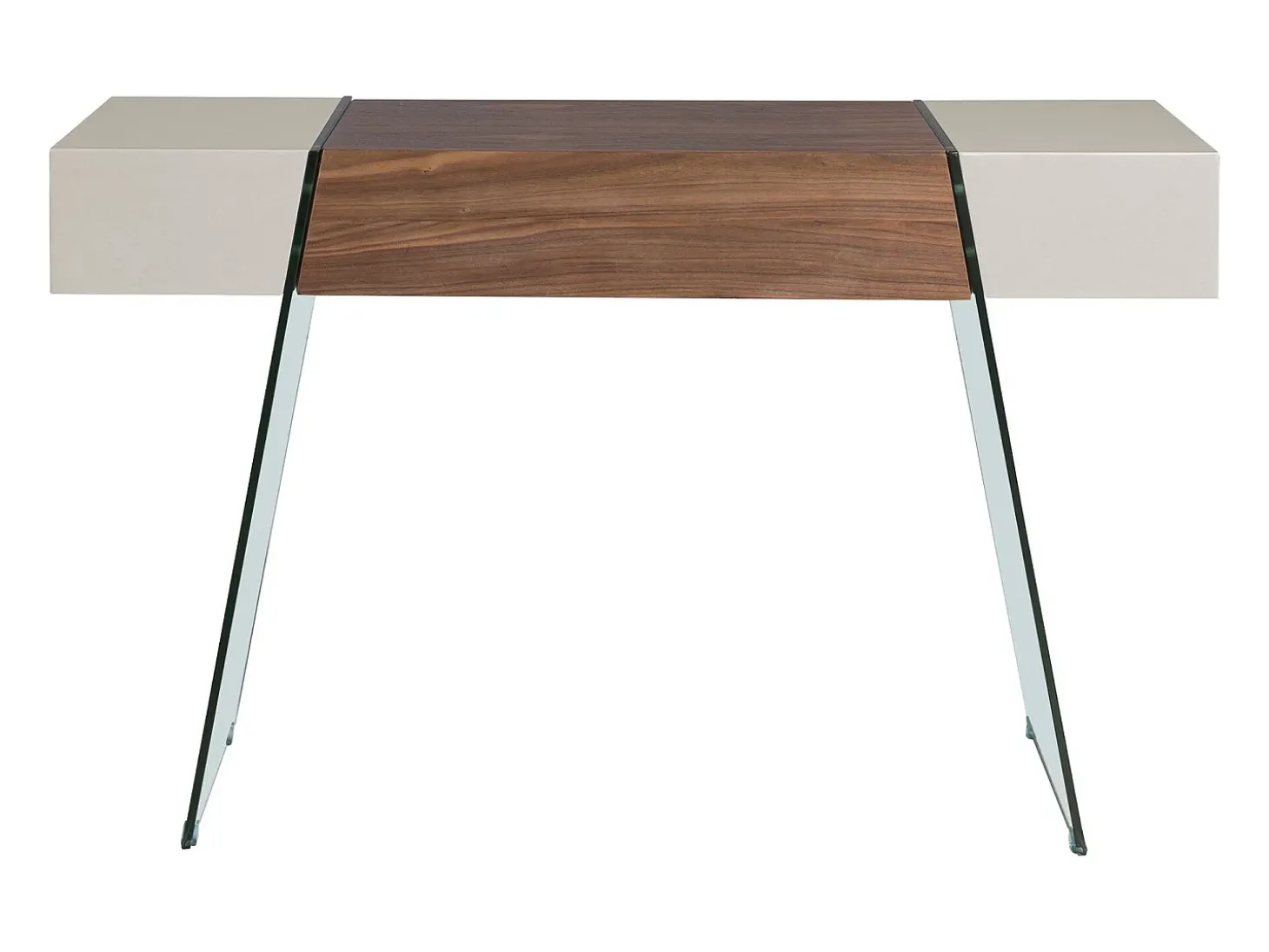 Consola rectangular madera gris, nogal y cristal templado 3029 ANGEL CERDA