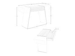 Consola rectangular madera gris, nogal y cristal templado 3029 ANGEL CERDA